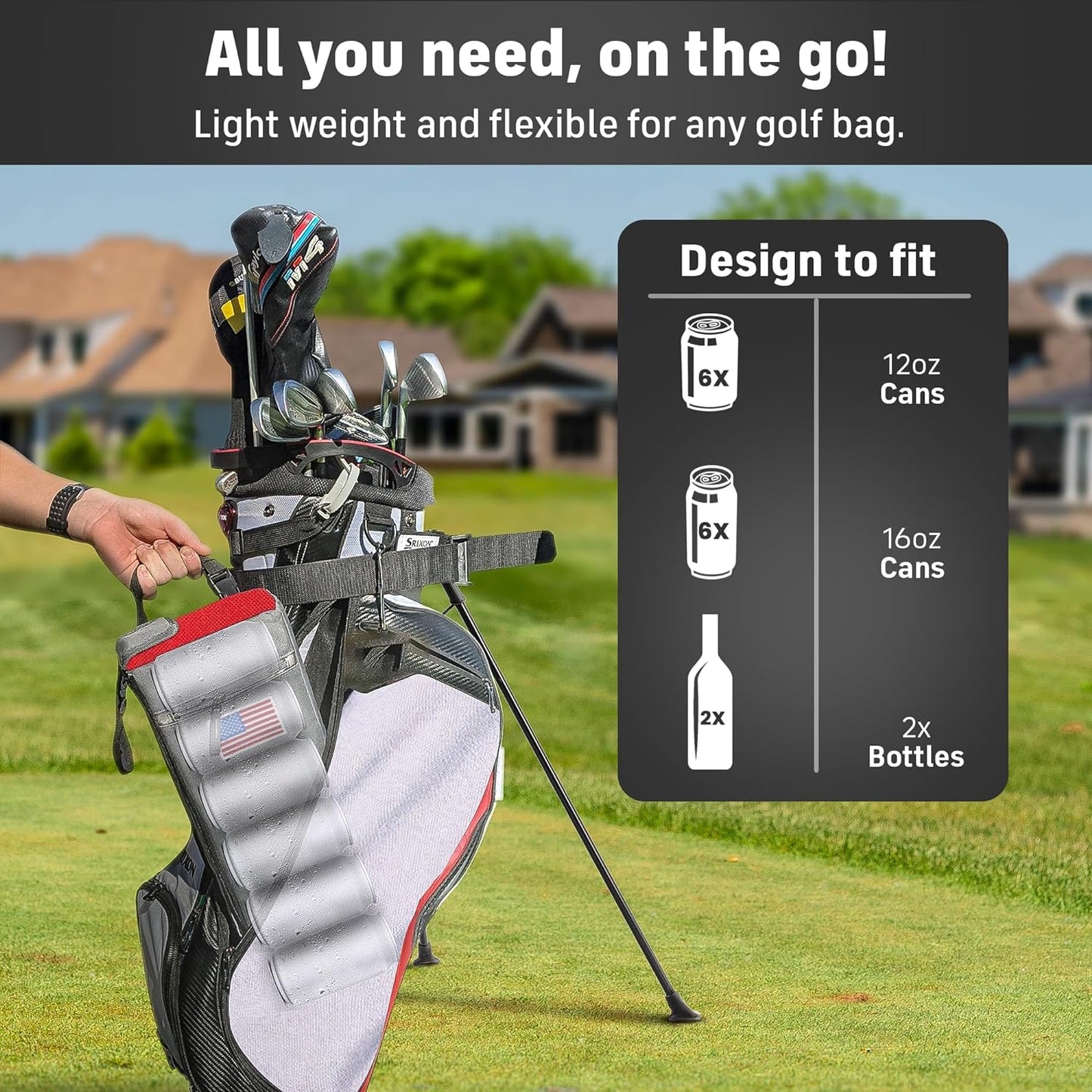 Frostbox Golf Bag Cooler with Ice Pack, Accessories for Men, Insulated Sleeve, Great Gifts
